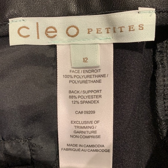 Cleo Petites Vegan Leather Paper Bag Pants, Black Size 12P. NWOT - Picture 8 of 16